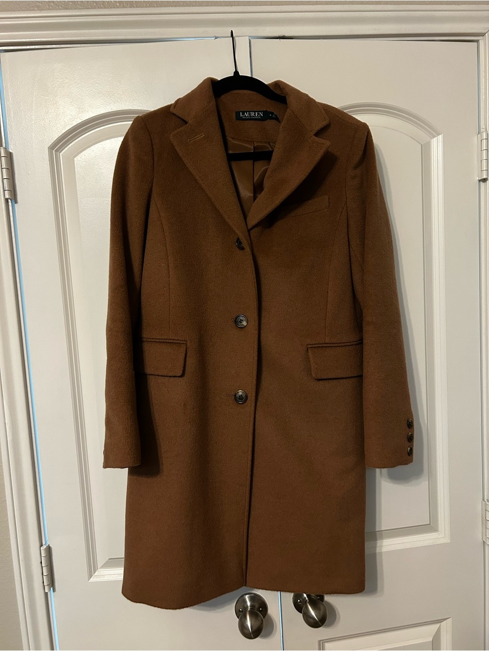 Ralph Lauren Brown Wool-Blend Pea Coat